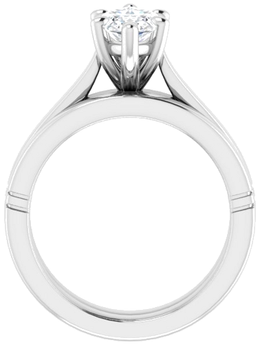 Sužadėtuvių Žiedas „Solitaire“ 585 Baltojo Aukso Marquise 12mm x 6mm (7)