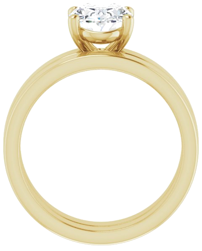 Sužadėtuvių Žiedas „Solitaire“ 585 Geltonojo Aukso Oval 9mm x 7mm (7)