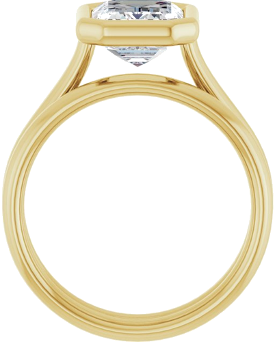 14K Yellow  9x7 mm Emerald Solitaire Engagement Ring Mounting (7)