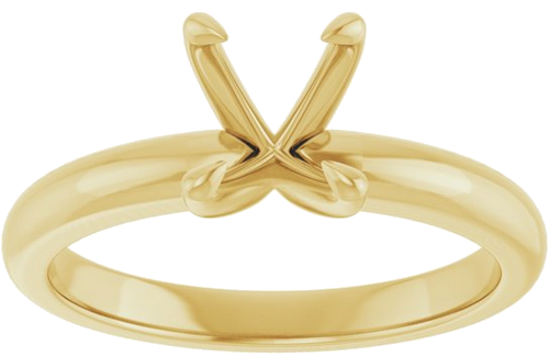 14K Yellow 8x6 mm Oval Solitaire Engagement Ring Mounting (3)