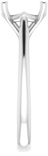 14K White 8 mm Cushion Solitaire Engagement Ring Mounting (4)