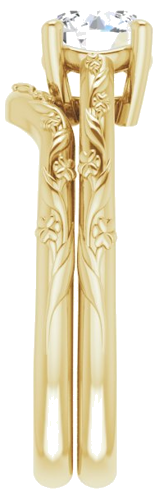 Sužadėtuvių Žiedas „Solitaire“ 585 Geltonojo Aukso Round 6mm (9)