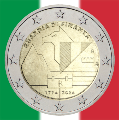 Монета от 2 евро на италианската финансова гвардия от 2024 г. (2)