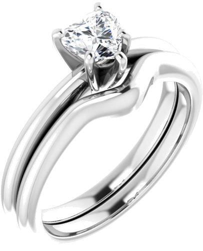 Sužadėtuvių Žiedas „Solitaire“ 950 Platinos Heart Shape 5mm (6)