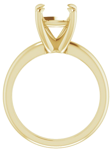14K Yellow 8x8 mm Cushion Solitaire Engagement Ring Mounting (2)