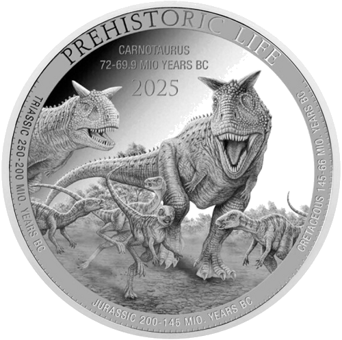 1 oz Carnotaurus 2025 Конго сребърна монета (1)