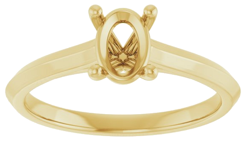 Sužadėtuvių Žiedas „Solitaire“ 585 Geltonojo Aukso Oval 7mm x 5mm (3)