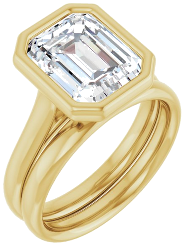 14K Yellow  10x8 mm Emerald Solitaire Engagement Ring Mounting (6)