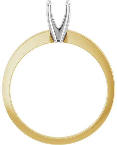 14K Yellow   White 4.2-4.9 mm Round 4-Prong Solitaire Ring Mounting (2)