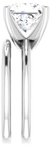 14K White  8 mm Square Solitaire Engagement Ring Mounting (9)