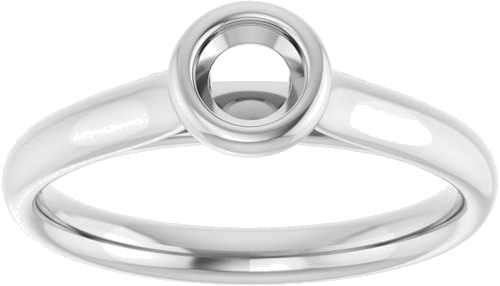 14K White  4.1 mm Round Solitaire Engagement Ring Mounting (3)