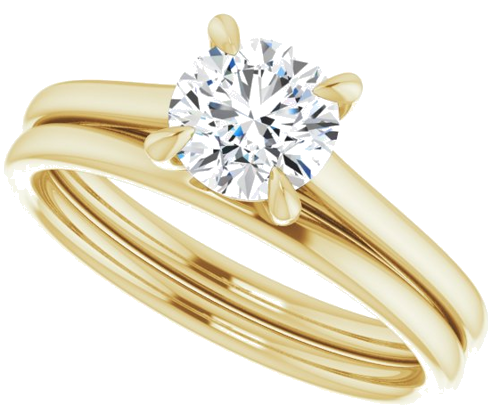 14K Yellow  6 mm Round Solitaire Engagement Ring Mounting (10)