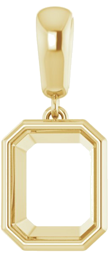 14K Yellow  9x7 mm Emerald Pendant Mounting (1)