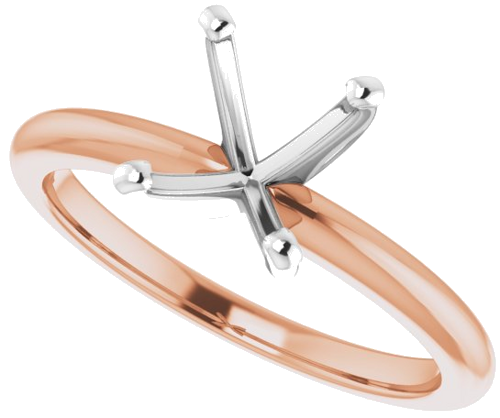 Sužadėtuvių Žiedas „Solitaire“ 585 Baltojo Ir Rožinis Aukso Oval 9mm x 7mm (5)