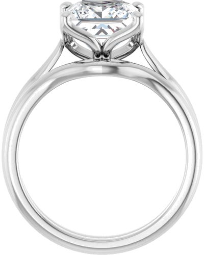 Sužadėtuvių Žiedas „Solitaire“ 14k white gold Square 7.5mm (7)