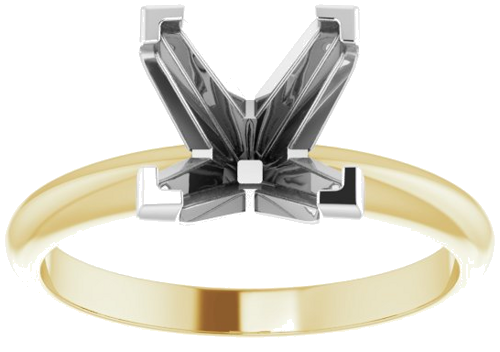 Sužadėtuvių Žiedas „V-End Solitaire“ 585 Baltojo Ir Geltonojo Aukso Square 7.5mm (3)