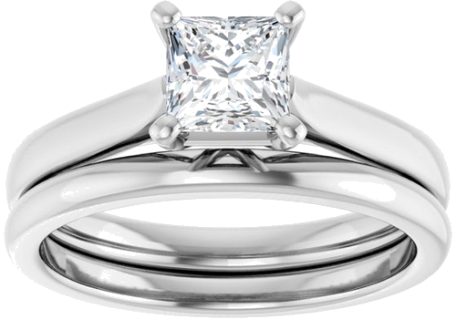 Sužadėtuvių Žiedas 10k white gold Square 5mm (8)