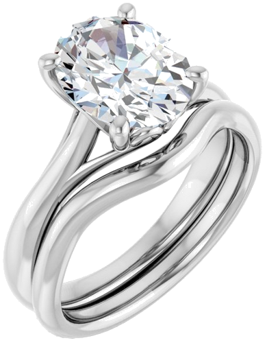 Platinum  10x8 mm Oval Solitaire Engagement Ring Mounting (6)