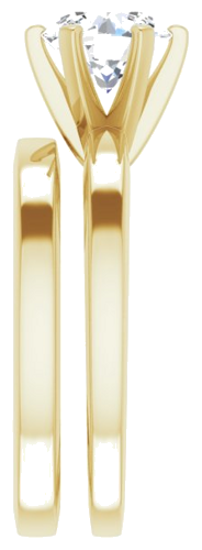 14K Yellow 7 mm Round Solitaire Engagement Ring Mounting (9)