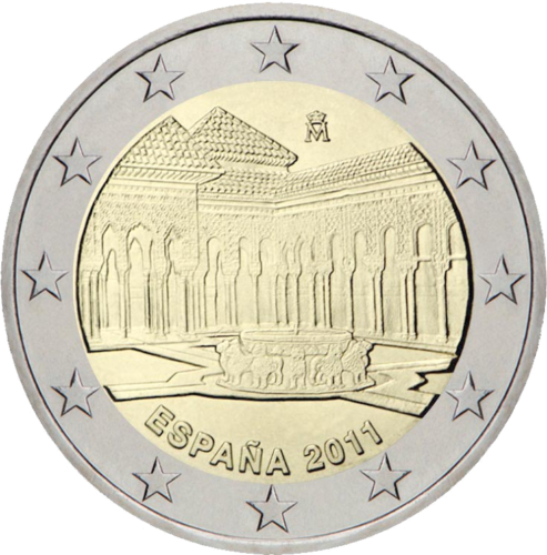 2011 Испания Львиный дворик монета 2 евро (1)
