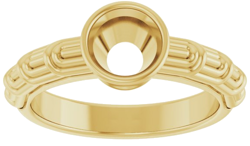 Sužadėtuvių Žiedas „Solitaire“ 585 Geltonojo Aukso Round 6.5mm (3)