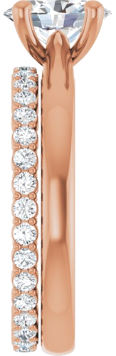 Sužadėtuvių Žiedas „Solitaire“ 585 Rožinis Aukso Oval 8mm x 6mm (9)