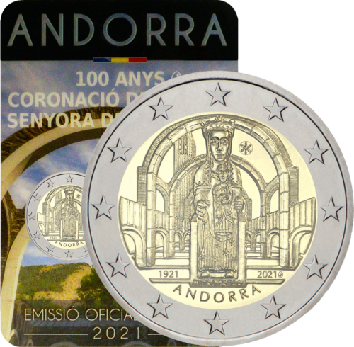 2021 Андорра Богоматерь Меричельская монета 2 евро BU (1)