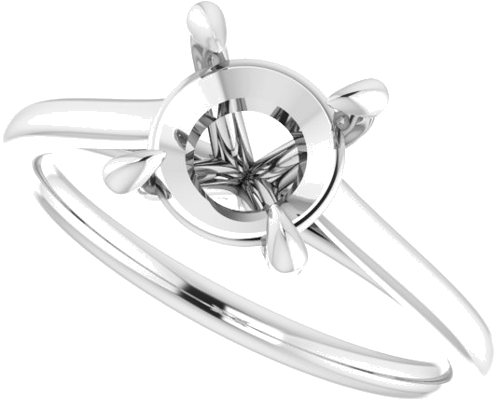 Sužadėtuvių Žiedas „Solitaire“ 585 Baltojo Aukso Round 7.4mm (5)