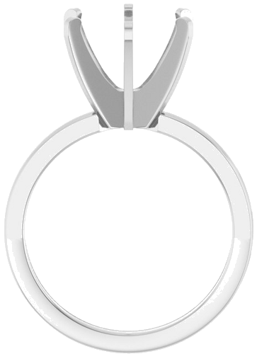 14K White 9.6-10.0 mm Round Solitaire Engagement Ring Mounting (2)