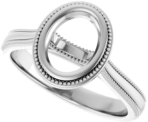 Sužadėtuvių Žiedas „Solitaire“ 585 Baltojo Aukso Oval 8mm x 6mm (5)