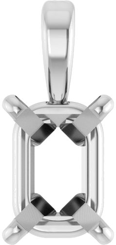 Pakabukas „Emerald 4-Prong Solitaire“ 585 Baltojo Aukso Emerald 6mm x 4.5mm (1)