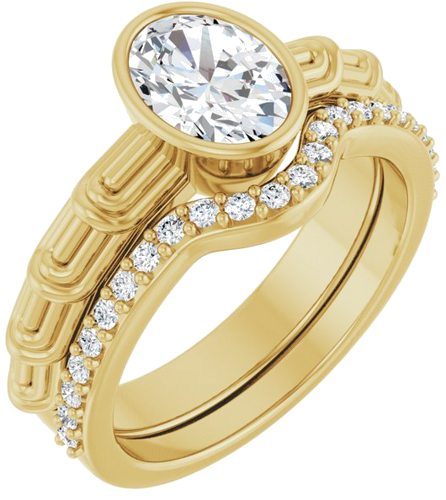 14K Yellow 8 x 6 mm Oval Solitaire Engagement Ring Mounting (6)