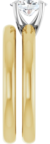 14K Yellow White 7x5 mm Oval Solitaire Engagement Ring Mounting (9)