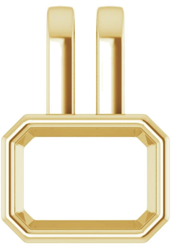 Pakabukas „Solitaire“ 585 Geltonojo Aukso Emerald 7mm x 5mm (1)