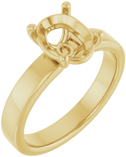 Sužadėtuvių Žiedas „Solitaire“ 585 Geltonojo Aukso Oval 9mm x 7mm (1)