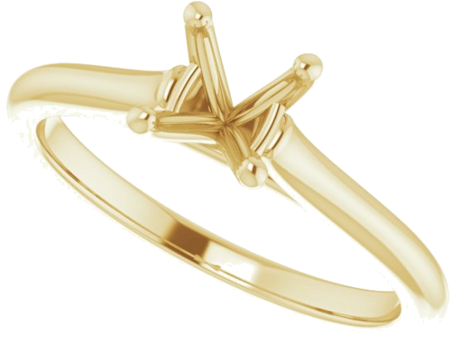 14K Yellow 5.8 mm Round Solitaire Engagement Ring Mounting (5)