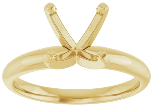 14K Yellow 7.8-8.6 mm Round 4-Prong Solitaire Ring Mounting (3)