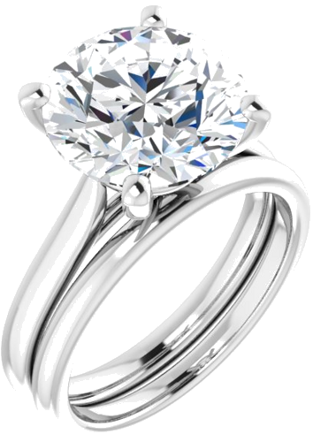 18K White 11 mm Round Engagement Ring Mounting (6)