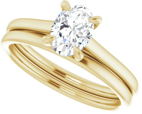 14K Yellow  7x5 mm Oval Solitaire Engagement Ring Mounting (10)