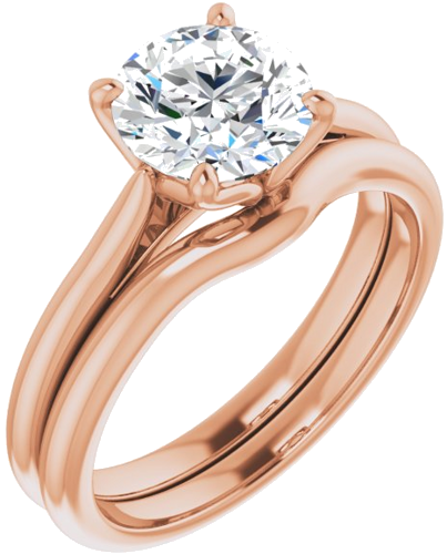 Sužadėtuvių Žiedas „Solitaire“ 14k rose gold Round 7.4mm (6)