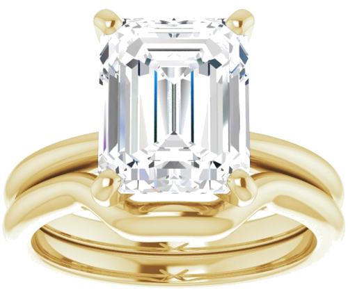 14K Yellow  10x8 mm Emerald Solitaire Engagement Ring Mounting (8)