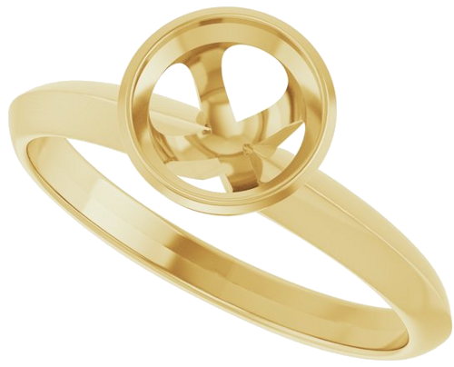 14K Yellow 6.5 mm Round Solitaire Engagement Ring Mounting (5)