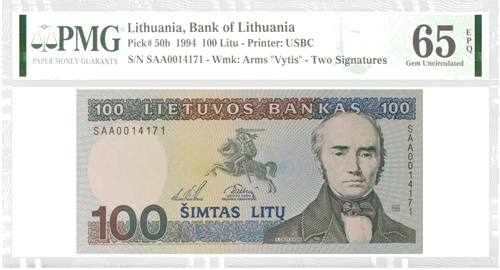 2000 Lietuva 500 litu banknote PCGS GEM UNC 66 (1)