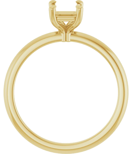 14K Yellow 7x5 mm Emerald Solitaire Engagement Ring Mounting (2)