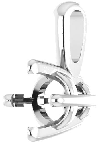 14K White 4.5 mm Round 4-Prong Pendant Mounting (2)