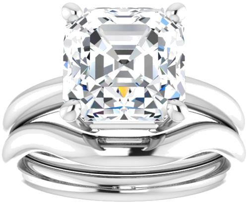 Sužadėtuvių Žiedas „Solitaire“ 585 Baltojo Aukso Asscher 9mm (8)