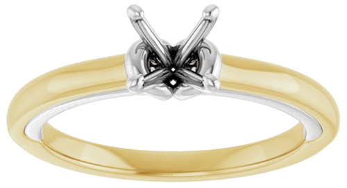 14K Yellow   White  5.8 mm Round Solitaire Engagement Ring Mounting (3)