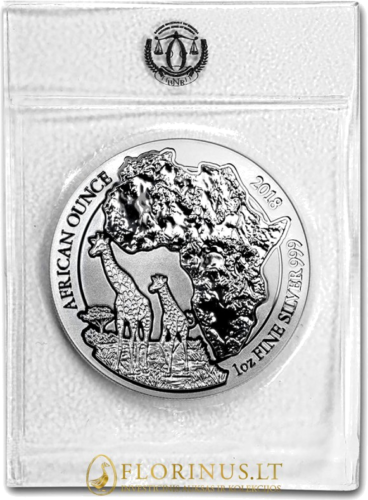 2018 Giraffe, Rwanda, 50 francs, 1 oz silver coin (2)