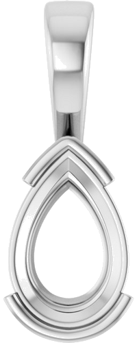 Pakabukas „Half-Bezel Solitaire“ 925 Sidabro Pear Shape 12mm x 8mm (1)