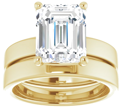 Sužadėtuvių Žiedas „Solitaire“ 585 Geltonojo Aukso Emerald 10mm x 8mm (8)